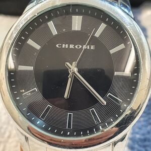 Chrome Azzaro Silver/Black Stainless Steel Men's Watch